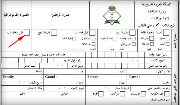 نموذج نقل معلومات الجواز , نقل بيانات الجواز , 